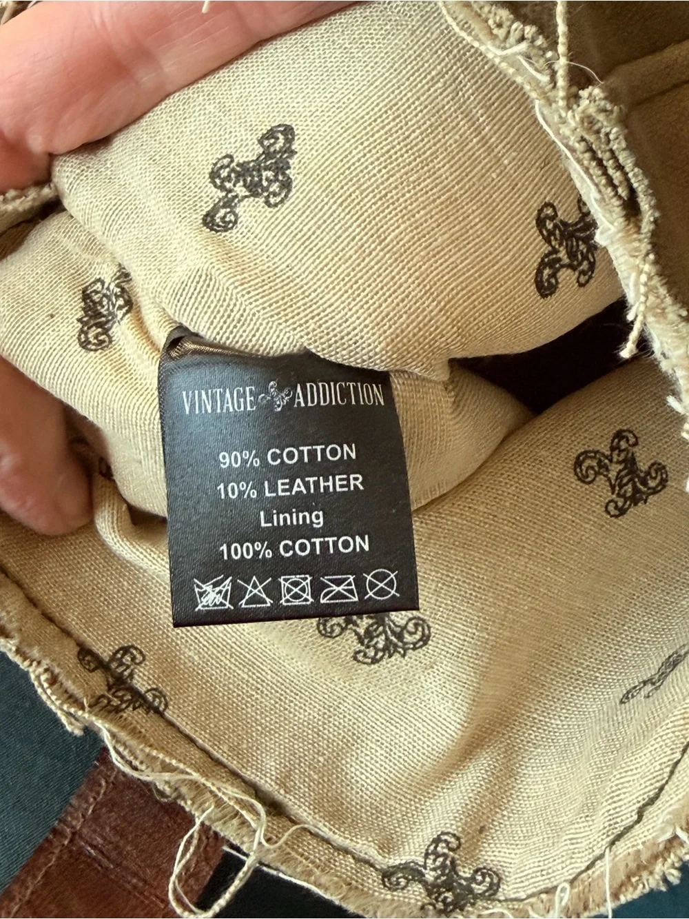 Addiction Canvas Pouch with Brown Leather Accents